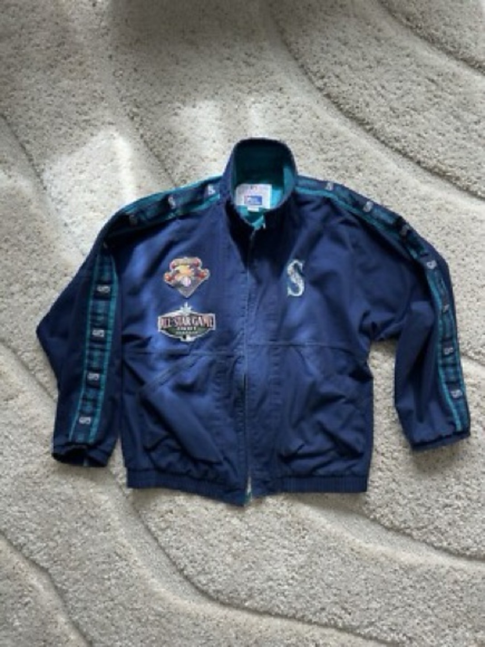 Seattle Mariners Vintage Zip Up Vintage Jacket - Size Medium